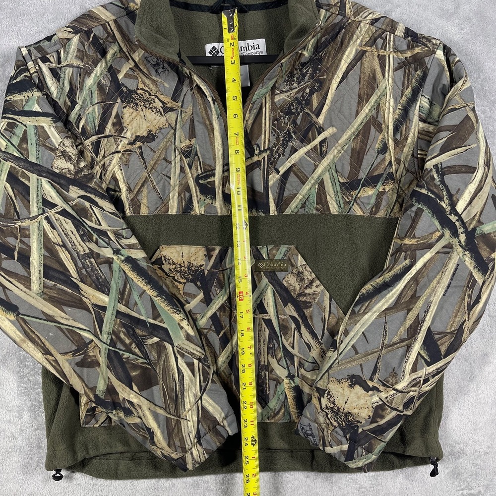 Columbia Fleece Pullover Mens XL Green DH Marsh Camo Quarter Zip - Picture 4 of 9
